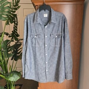 Old Navy Men's Blue Chambray Shirt Large